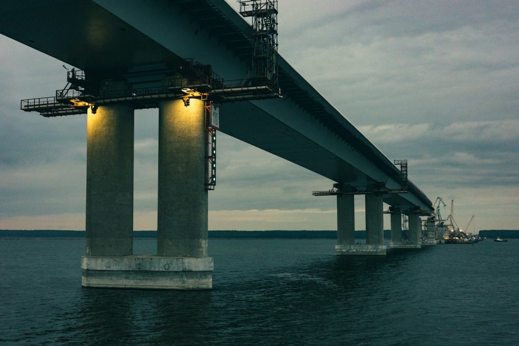 a large bridge over a large body of water